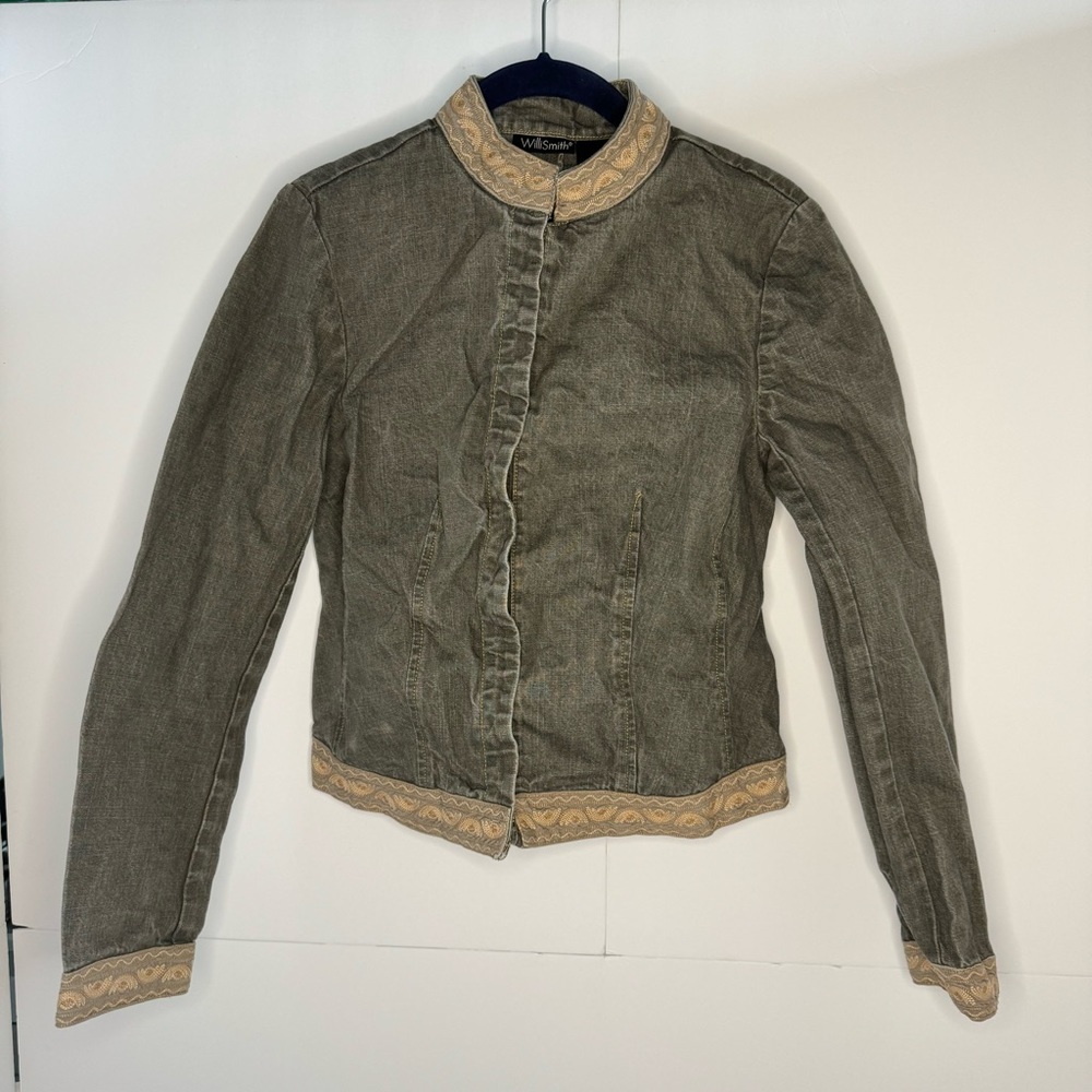 Willi Smith green denim jacket size s